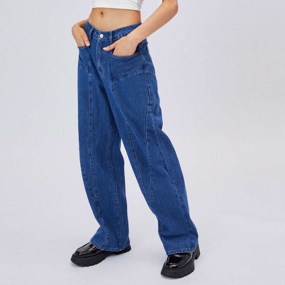 Cider Dark Wash High Rise Dad Jeans Wide Leg Jeans Size Small 28"